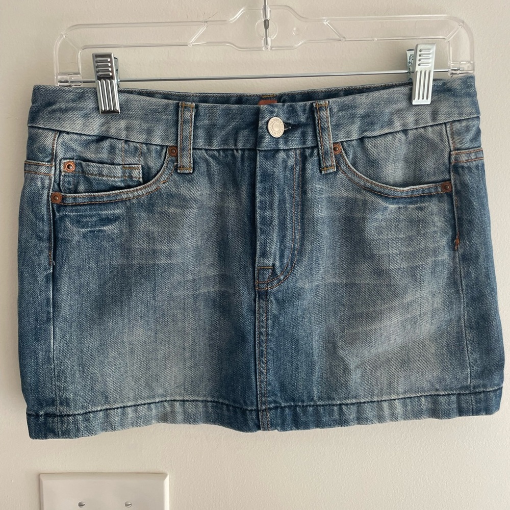 7 For All Mankind Light Blue Denim Mini Skirt